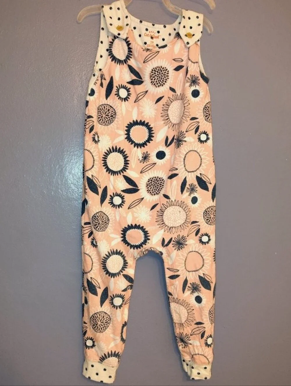 Bundle Carter’s Cat&Jack Baby Girl Pink Polka Dot Sunflower Pattern Size 18M